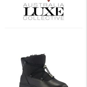 Australia Luxe Collective Black Fur-Lined Boots